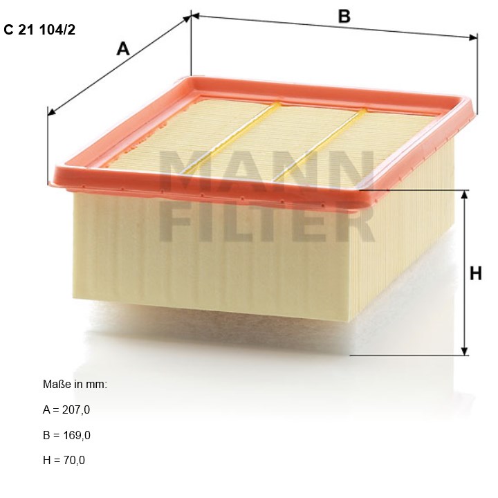 C 21 104/2 air filter element