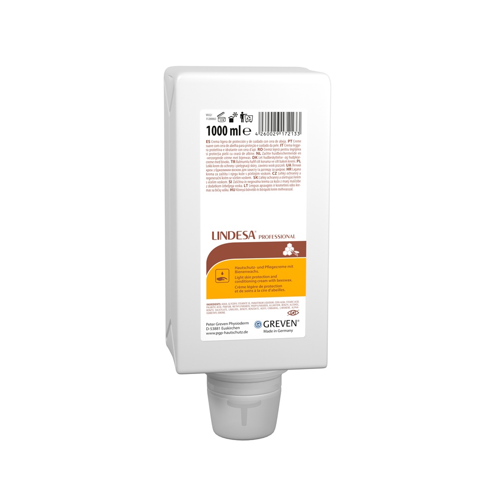 LINDESA PROFESSIONAL Hautschutz- und Pflegecreme 1 Ltr