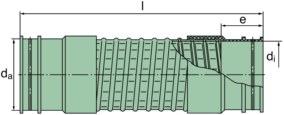 39 000 27 161 Spiralfaltenschlauch 50 x 285mm (TPE)