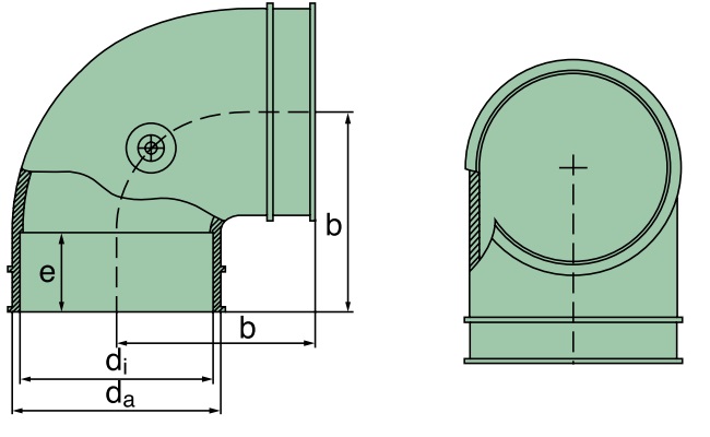 39 400 25 999 pipe elbow 90°, (TPE)