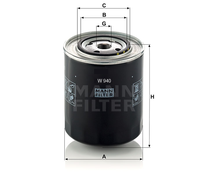 W 940 oil filter spin-on