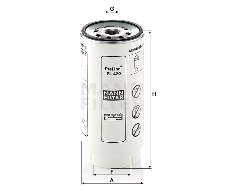 PL 420 x fuel filter spin-on (prefilter)