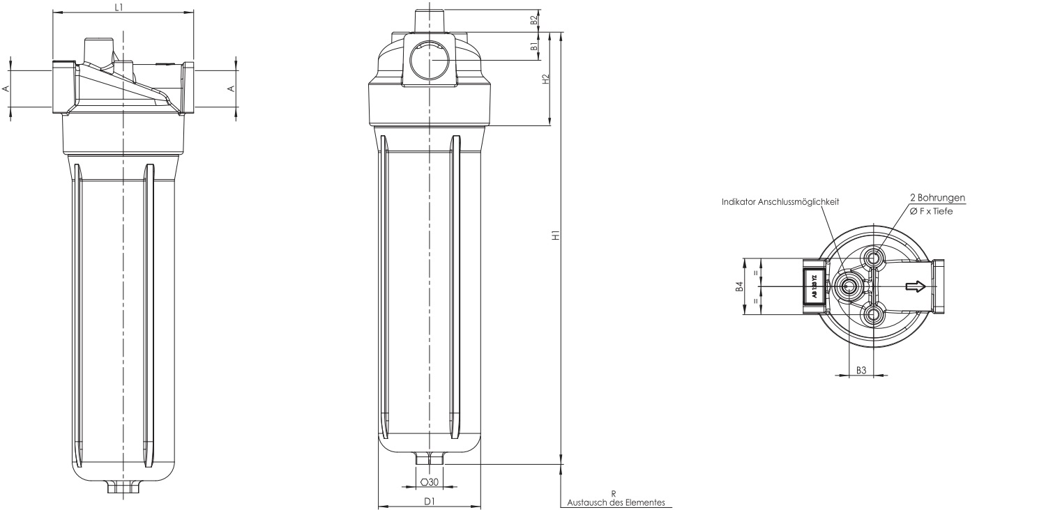 F040DMD0005E20BB40S000 In line medium pressure filter