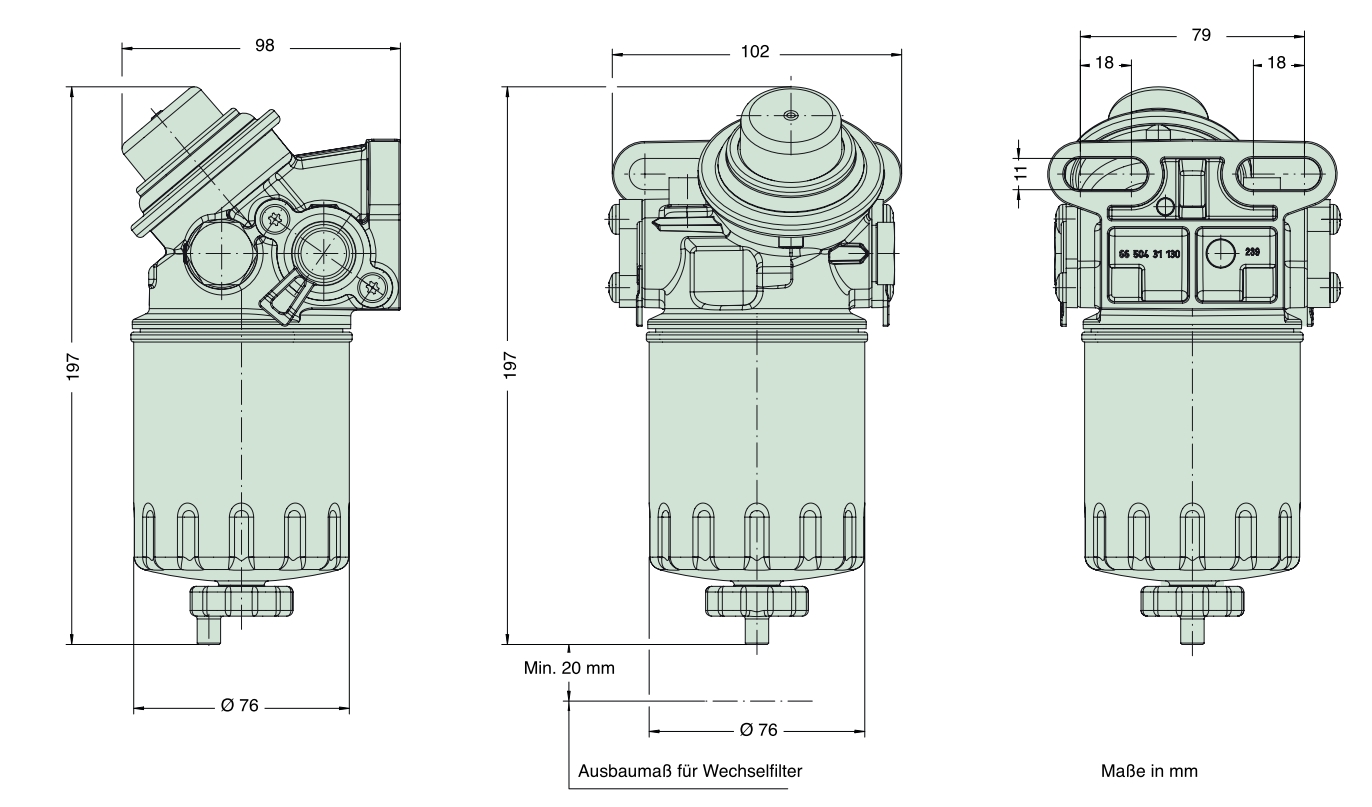 66 401 62 154 PreLine 50/1 Kraftstoff-Leitungsfilter