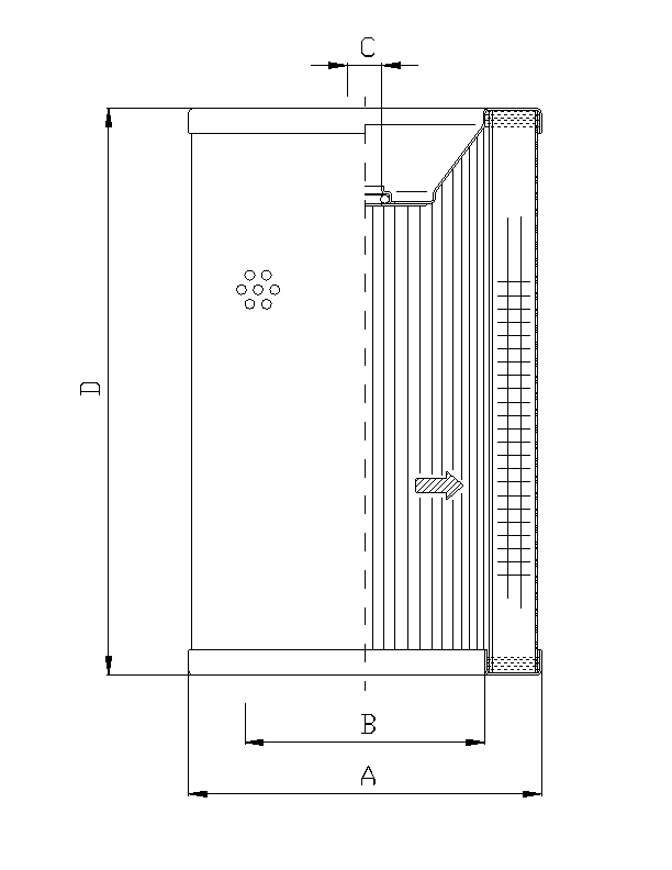 R711C10 Filter element for return filter