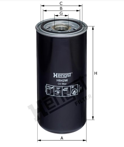 H842W Ölfilter SpinOn