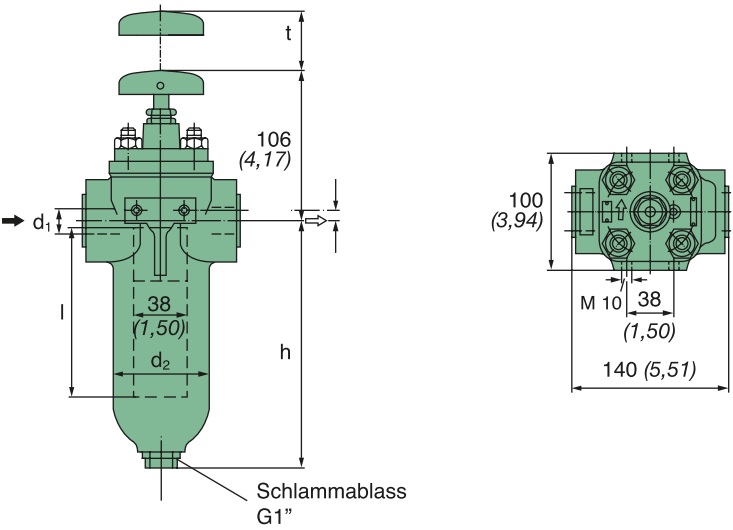 KMGP00017 Plattenspaltfilter, 0,1 mm Spaltweite