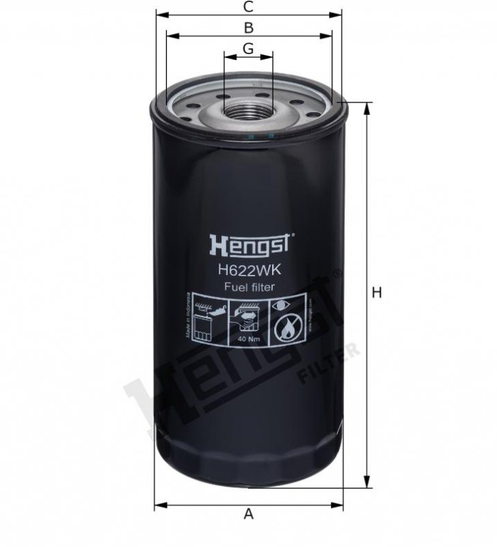 H622WK fuel filter element