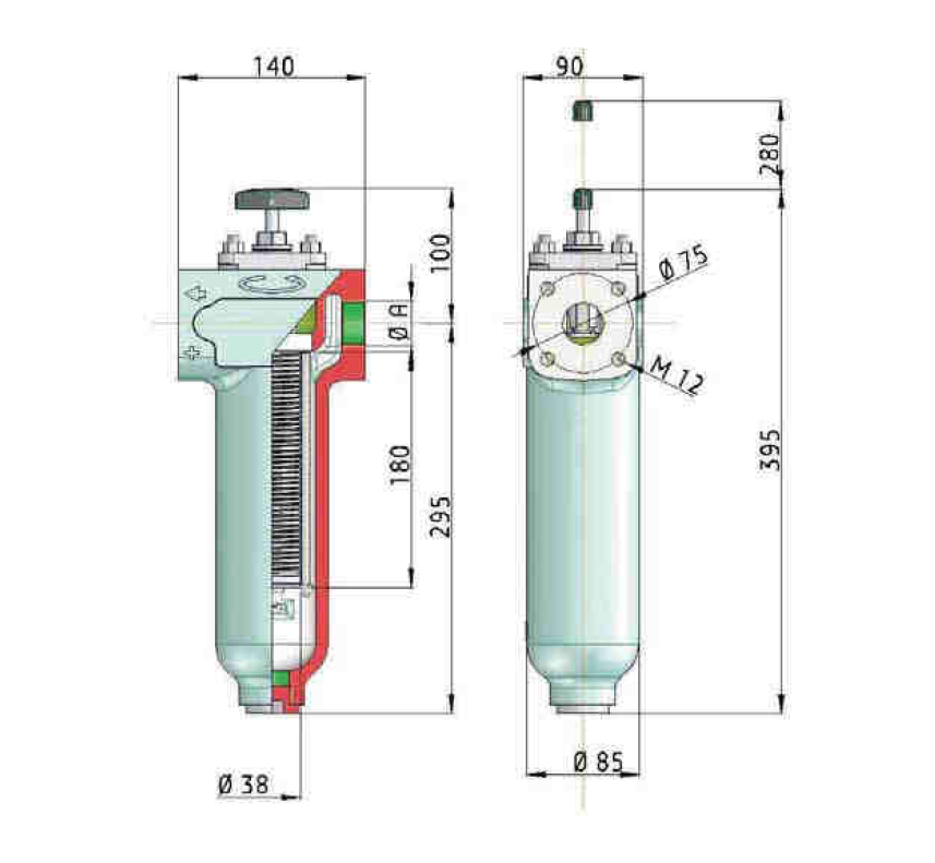 KMGW00008 Drahtspaltfilter, 0,03 mm Spaltweite