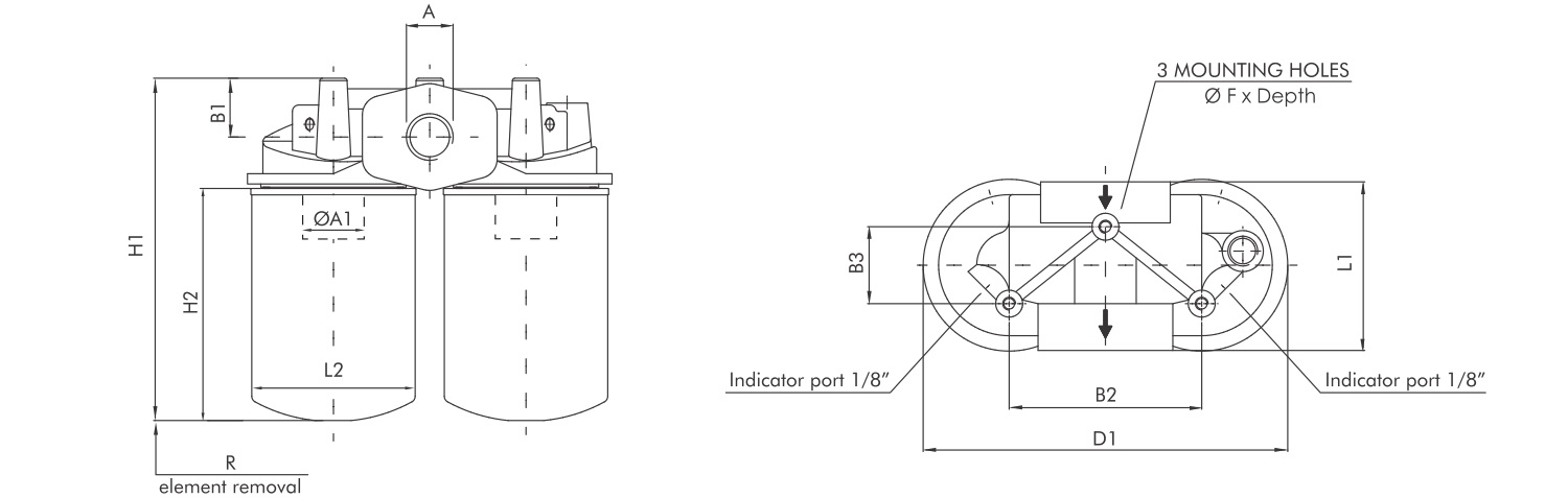 FA140T125BB7SS1 Leitungsfilter (Saugfilter)