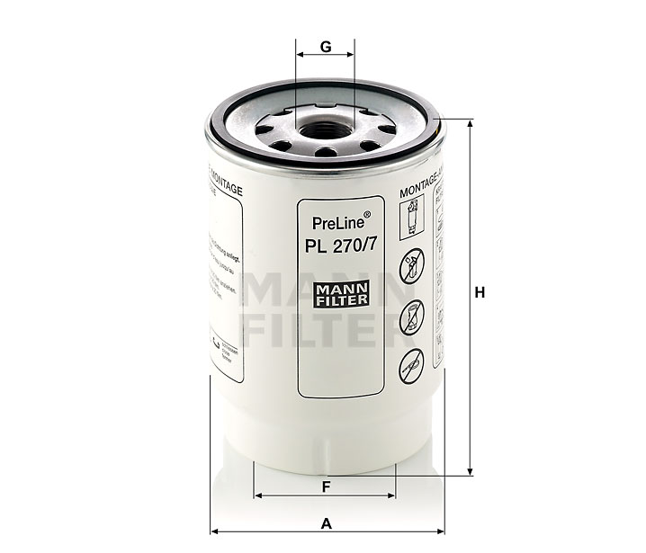 PL 270/7 x fuel filter spin-on (prefilter)