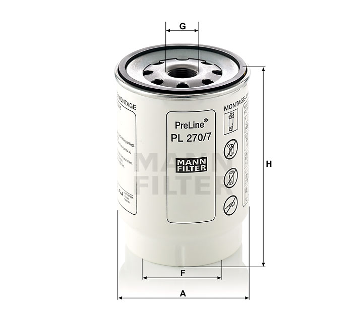 PL 270/7 x Kraftstofffilter SpinOn (Vorfilter)