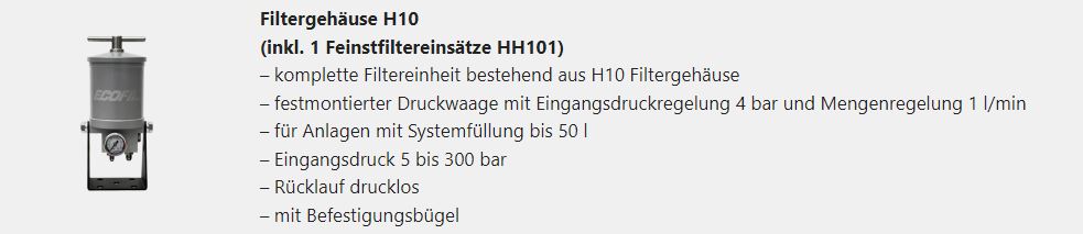 H10 Filtergehäuse