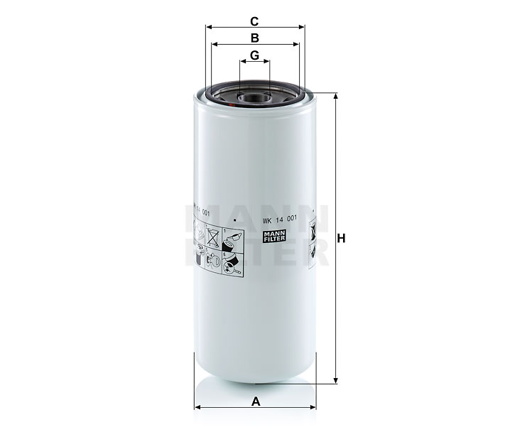 WK 14 001 fuel filter spin-on