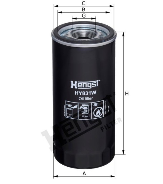 HY831W hydraulic filter spin-on