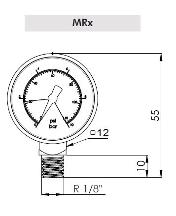 MRD Wartungsanzeiger 10 bar (opt.) 1/8"