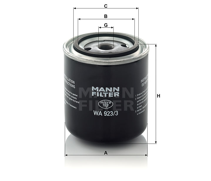 WA 923/3 coolant filter spin-on