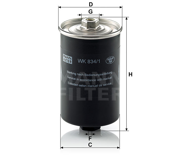 WK 834/1 Kraftstoff-Leitungsfilter (Inline)