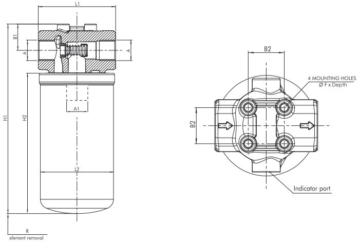 FA421000BB6D000 Filterkopf für Leitungsfilter