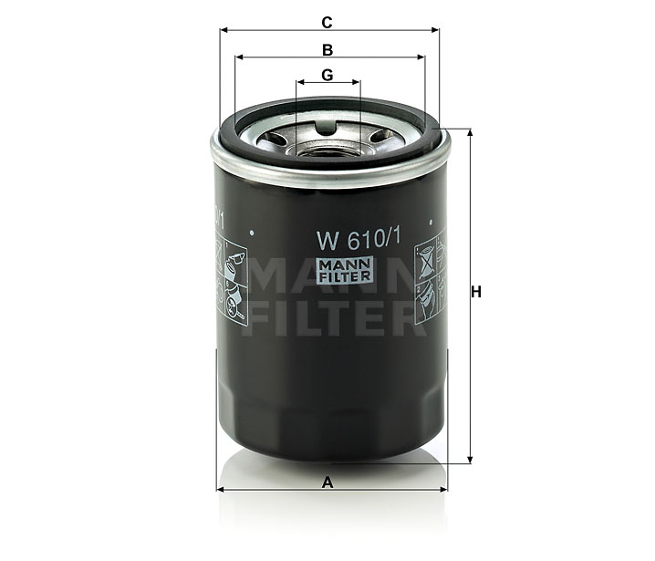 W 610/1 oil filter (spin-on)