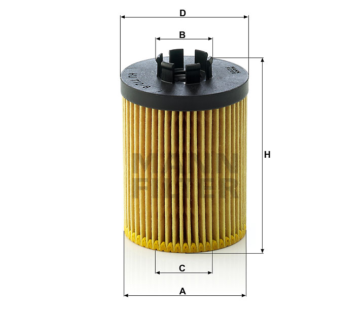 HU 712/8 x Ölfilterelement metallfrei