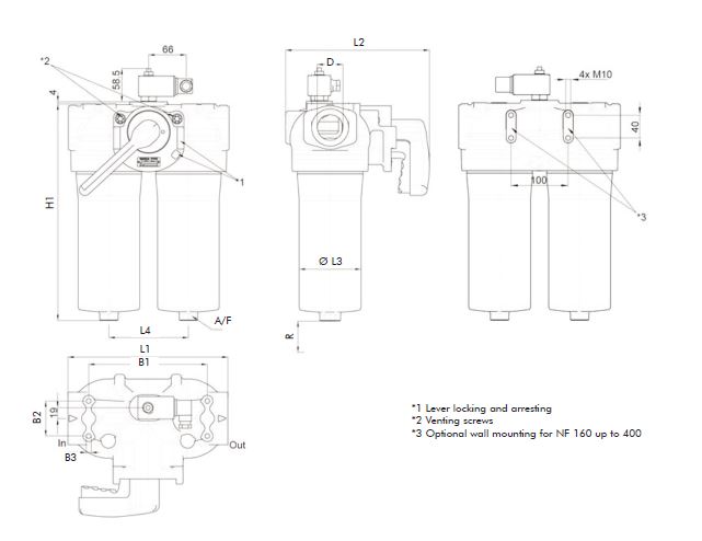 FDD040XD040000BB5DWFG2 Umschalt-Druckfilter Gehäuse