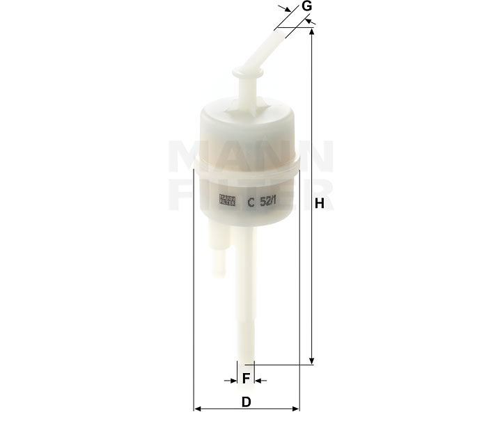 C 52/1 air filter in-line