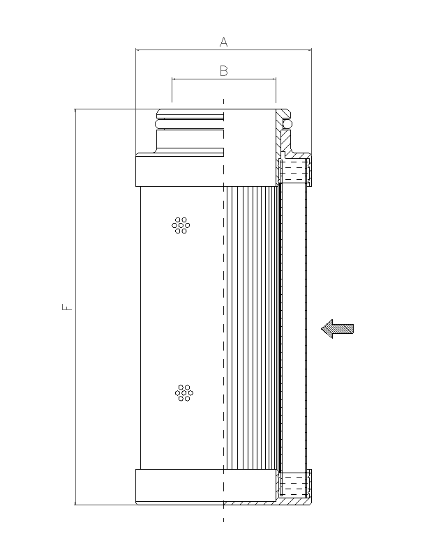C713G25 hydraulic filter element (coreless)