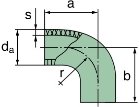 39 000 25 188/1 pipe elbow 90°, (sheet metal)