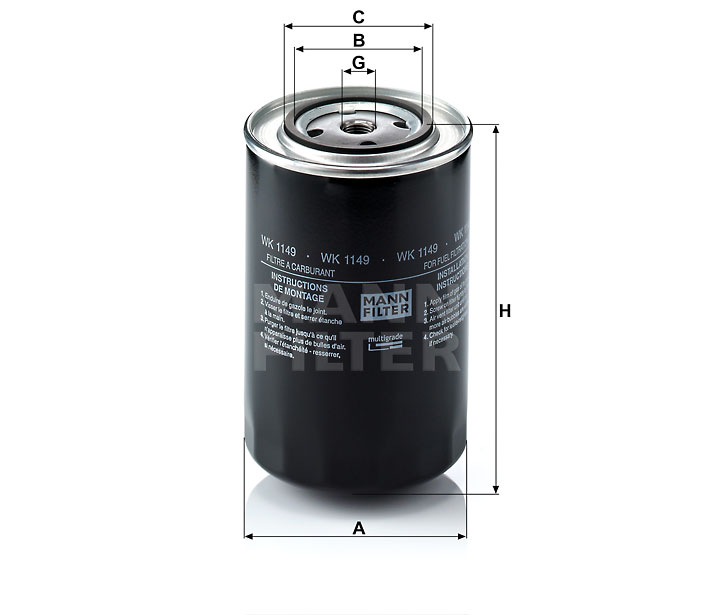 WK 1149 Kraftstofffilter SpinOn