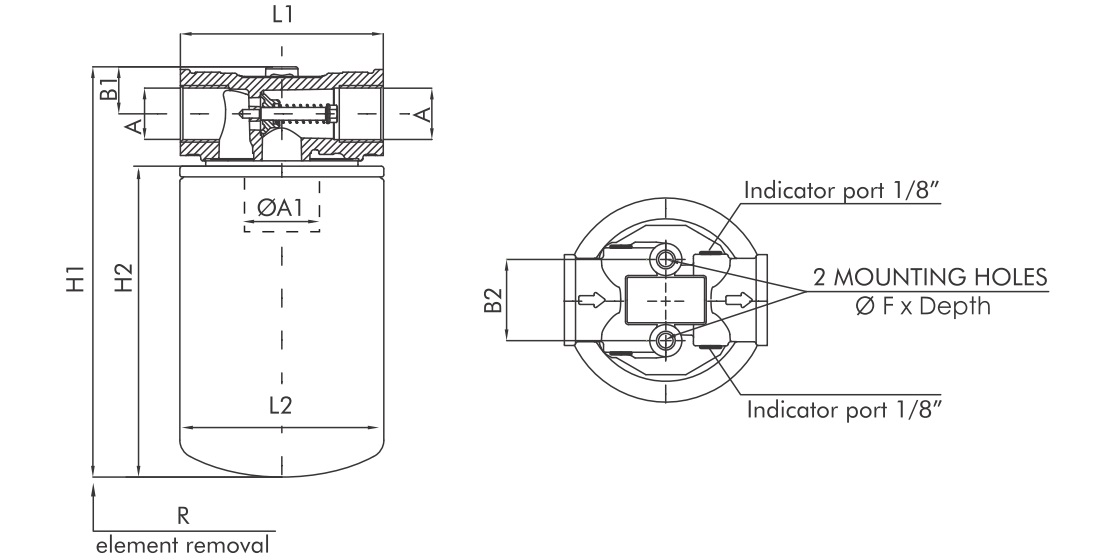 FA111C10BB4SS1 Leitungsfilter (Saugfilter)