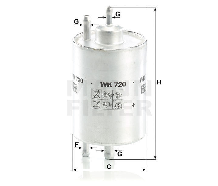 WK 720 Kraftstoff-Leitungsfilter (Inline)