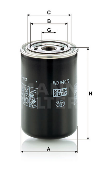 WD 940/2 oil filter spin-on