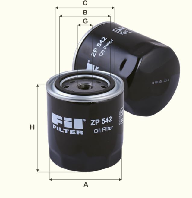 ZP542 oil filter spin-on