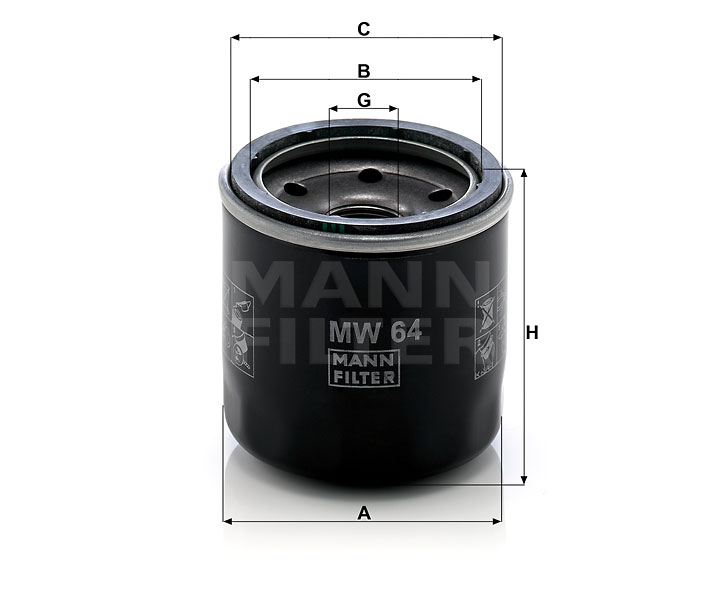 MW 64 oil filter (spin-on)