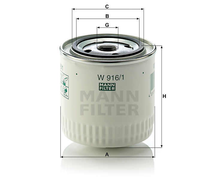 W 916/1 oil filter (spin-on)