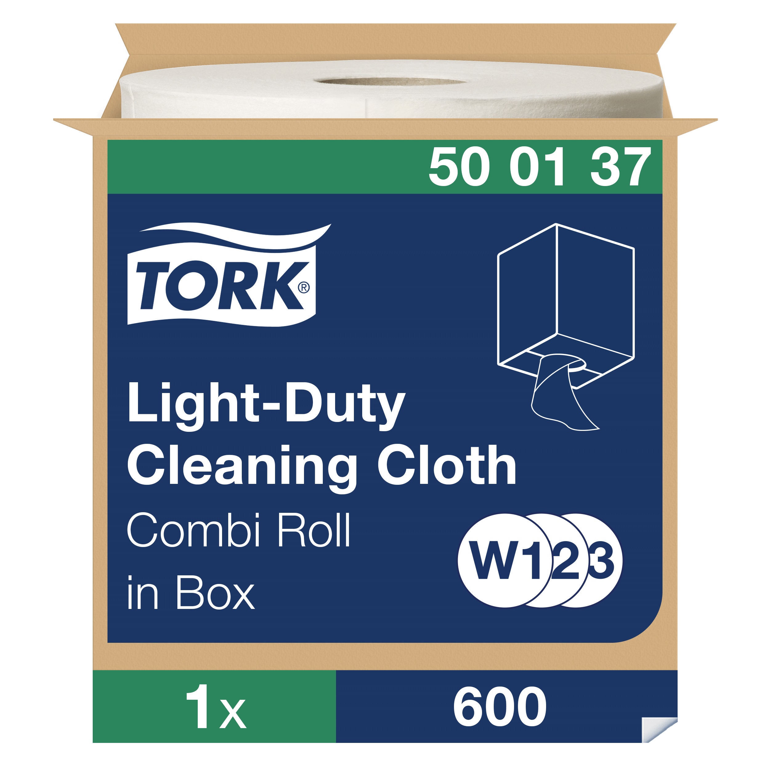 Tork leichte Reinigungstücher Kombirolle weiß W1/2/3