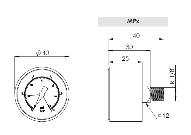 MPD Wartungsanzeiger 10 bar (opt.) 1/8"
