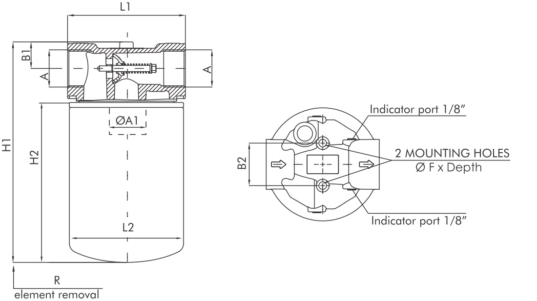 FA120000BB6S000 Filterkopf für Saugfilter