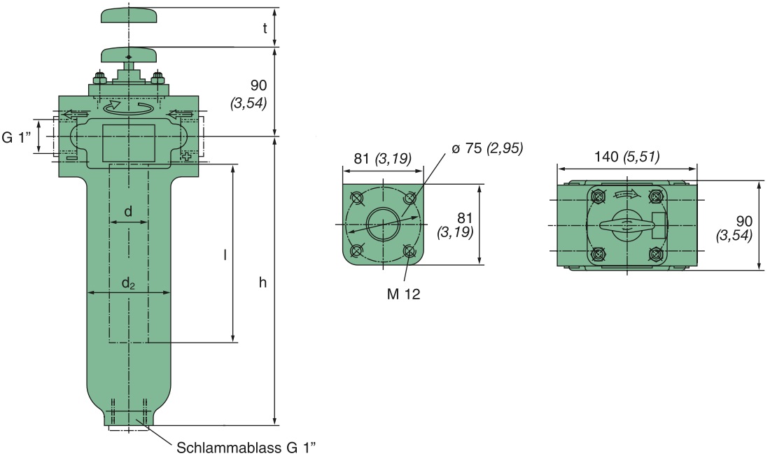 KMGW00001 Drahtspaltfilter, 0,05 mm Spaltweite