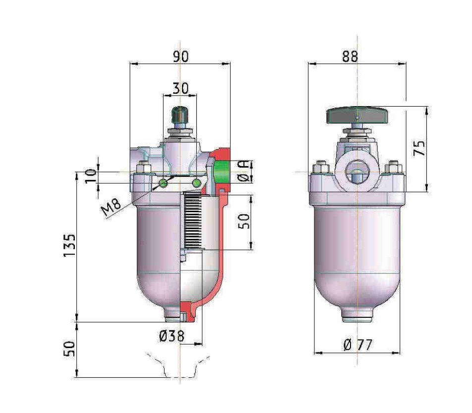 KMGP00002 Plattenspaltfilter, 0,1 mm Spaltweite