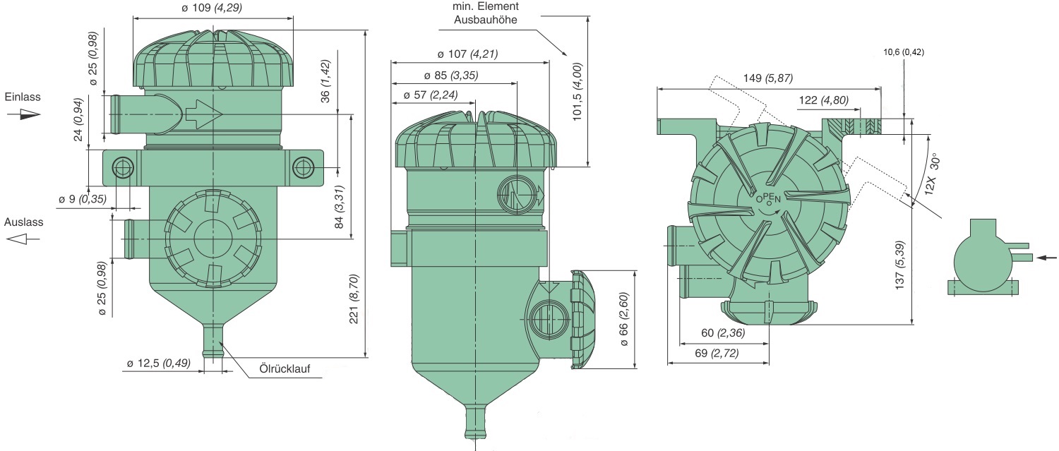 39 310 70 550 oil separator (ProVent 200)