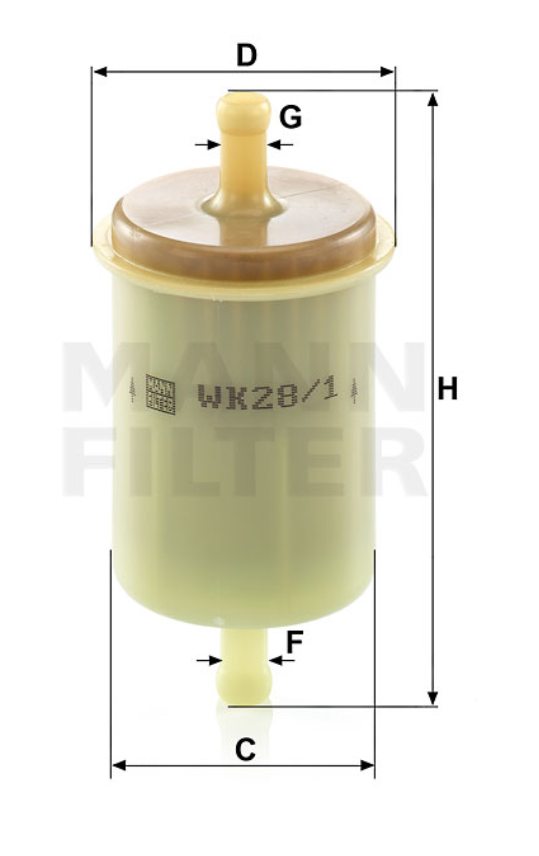 WK 28/1 fuel filter (in-line)