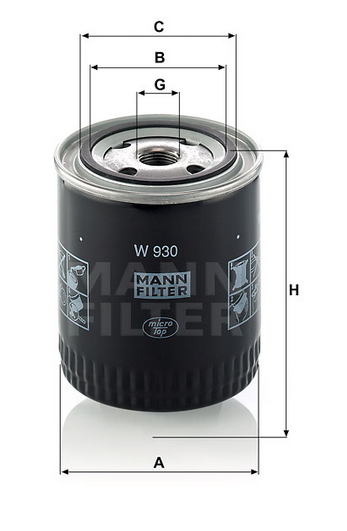 W 930 oil filter (spin-on)