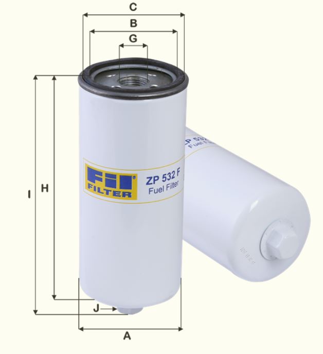 ZP532F fuel filter spin-on