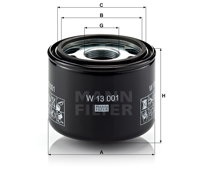 W 13 001 hydraulic filter spin-on