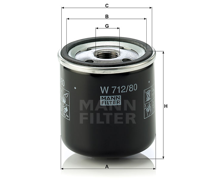 W 712/80 oil filter (spin-on)