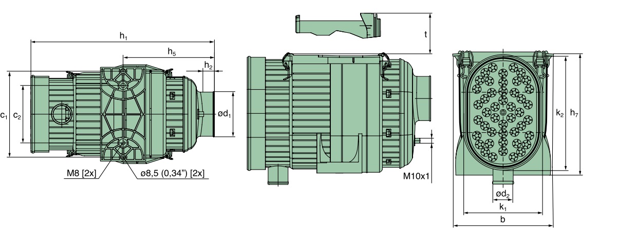 45 215 95 912 Iqoron-7 Luftfilter (Halter rechts)