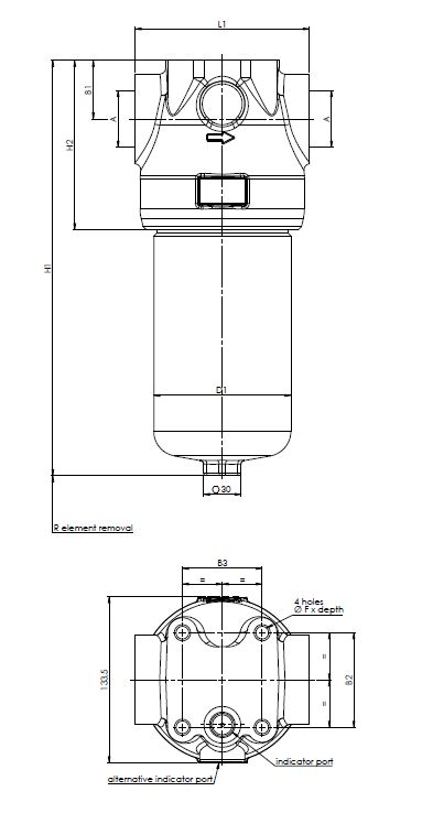 FH420D141000BB7D0S000S0 in-line filter housing (pressure line)