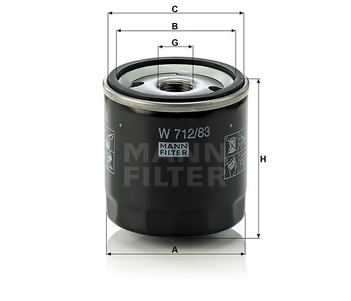 W 712/83 oil filter (spin-on)